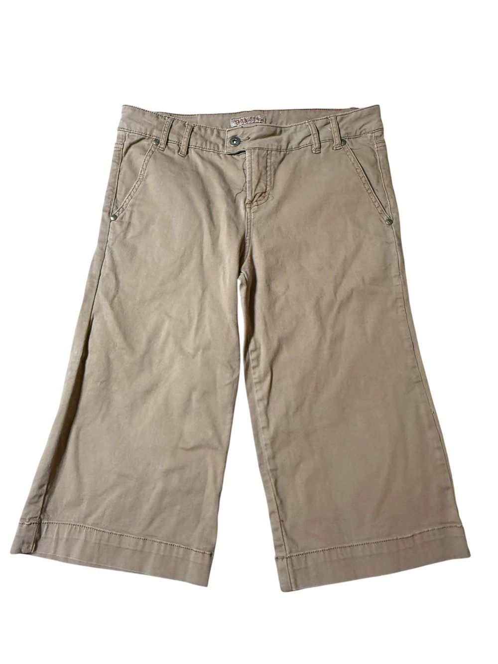 Paris Blues Women's Brown Mid Rise 3/4 Length Cargo Shorts Junior Size 11
